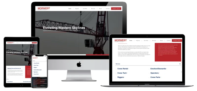 Morwest Crane and Services website